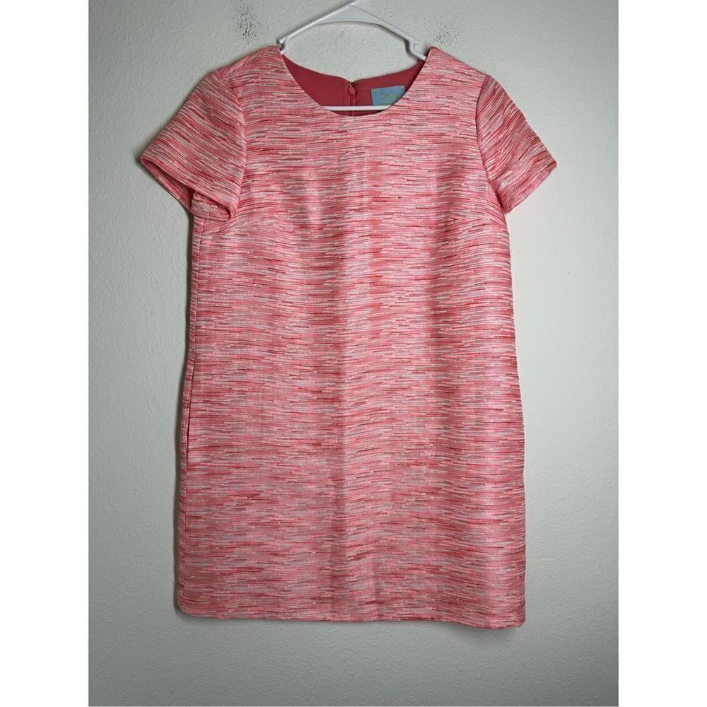 CeCe by Cynthia Steffe Womens Sz 2 Shift Dress Pink Short Sleeve POCKETS